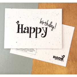 Plantbare postkaart Happy birthday / Bloom your message